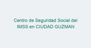 Centro de Seguridad Social del IMSS en CIUDAD GUZMAN
