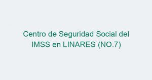 Centro de Seguridad Social del IMSS en LINARES (NO.7)
