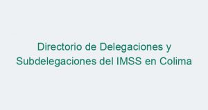 Directorio de Delegaciones y Subdelegaciones del IMSS en Colima