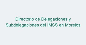 Directorio de Delegaciones y Subdelegaciones del IMSS en Morelos